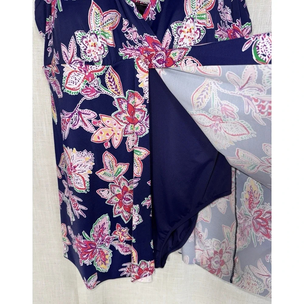 Swimsuits For All Women's Size 26 Plus One Piece Swimsuit Swim Dress Flowers‎